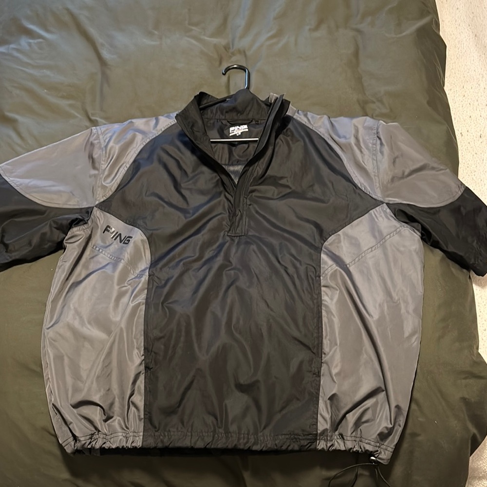Ping Golf Black and Gray Pullover Windbreaker Jacket